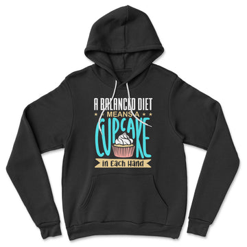 Cupcake - A Balanced Diet Hoodie in Black color